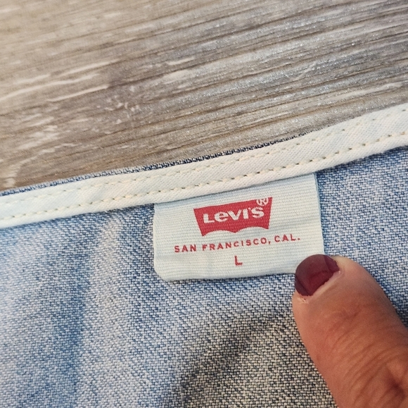 Levi's Light Blue Denim Daryn Corset Long Sleeve Button-Down Shirt Size Large - Picture 3 of 7